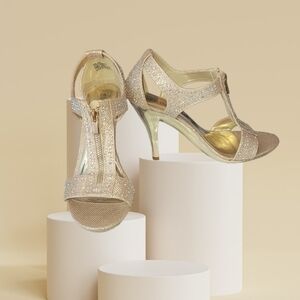 Gold Slingback High Heels